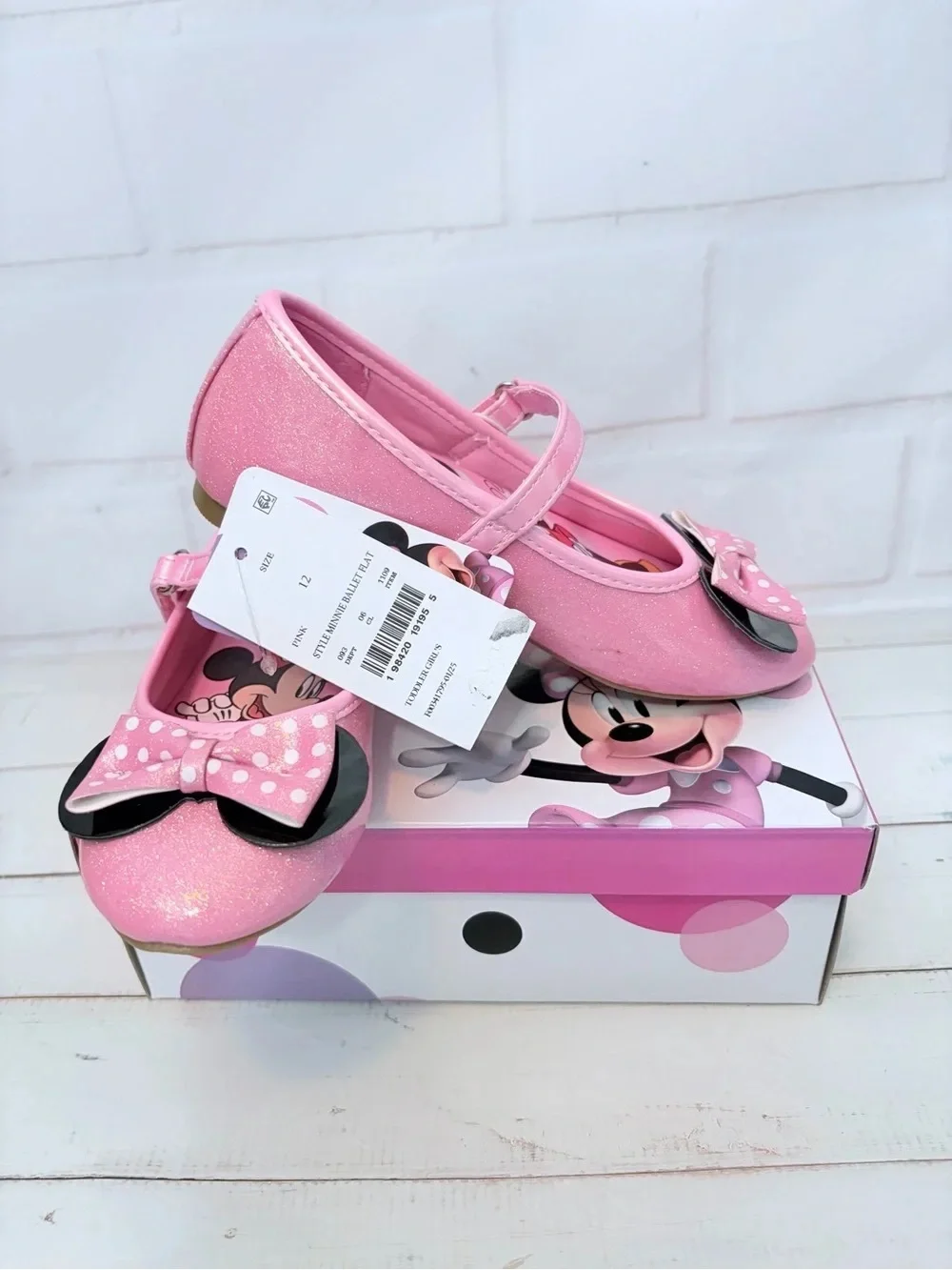 Kids Pink Minnie Bow Mary Jane Shoes